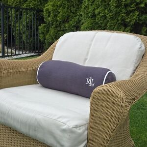 I am selling one Ralph Lauren outdoor black bolster pillow.